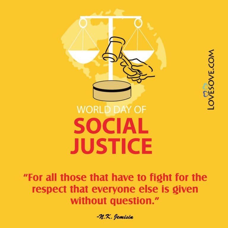 World Social Justice Day Motivational Lines, Quotes, Messages & Thoughts